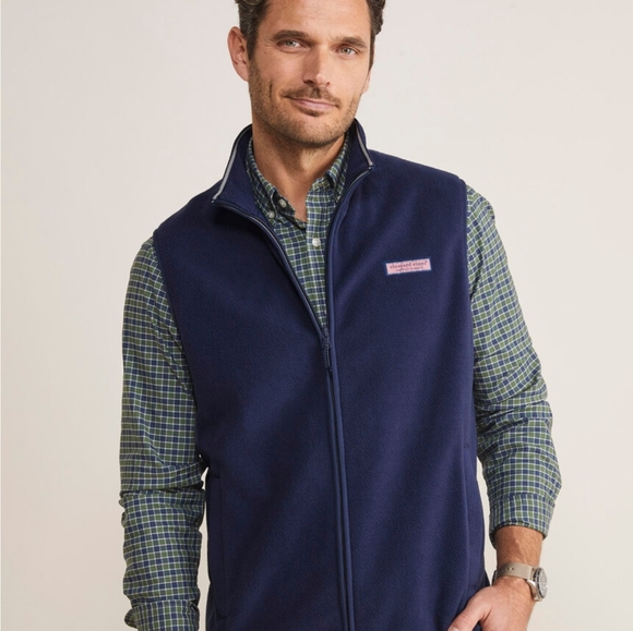 Vineyard Vines Other - Vineyard Vines fleece navy blue vest large